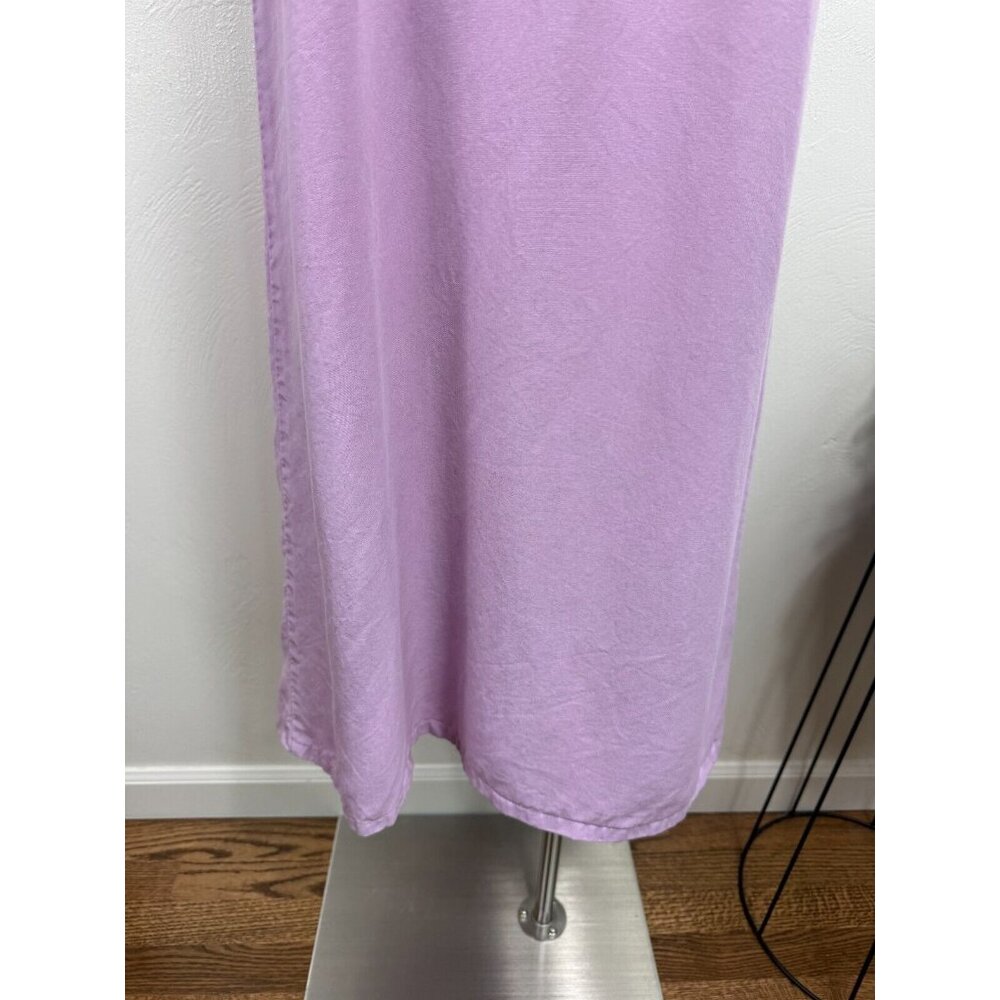 AKS Womens‎ Lavendar Floral Midi 100% Lyocell Dress Size Large Cottage Core Cute - Picture 5 of 7